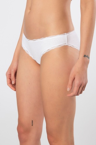 Türen Kadin Likrali Ribana Dantelli Bikini Külot 2'li Paket 928/beyaz Beyaz