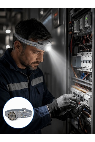 Lexroo Led Kafa Feneri Ayarlanabilir Baş Bantlı Güçlü Aydınlatma