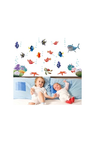 Gajeena Deniz Dünyası Duvar Sticker, Tekrardan Kullanıma Uygun, 60x45cm, Otomatik Çıkarılabilir, Salon/çalışma Odası Dekorasyonu, Ay617 Diğer