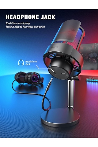 Usb Mikrofon, Oyun Mikrofonu, Yayın Podcast Stüdyosu İçin, Mikrofon Usbc, Ps4 Ps5 Mac İçin, Rgb Kontrollü, Sessize Diğer