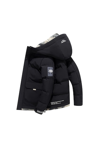 Kalın Kışlık Pamuklu Trend Kapüşonlu Rüzgar Geçirmez Erkek Mont 001