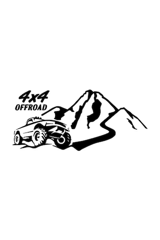 4x4 Off Road Ve Dağlar Duvar Dekor Sticker 40 X 20 Cm