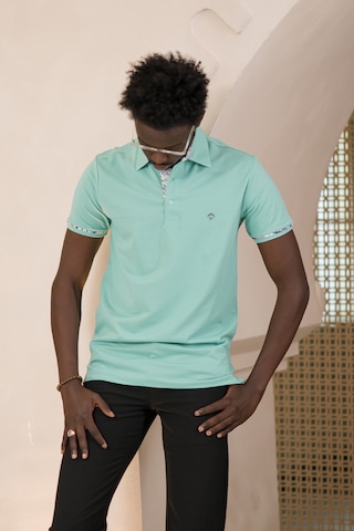 Paul Martin Regular Fit Yaka Garnili Pamuklu Polo Yaka T-shirt Mint