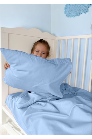 Joyous Mom Kids Akfil Bebek Nevresim Takımı Lastikli Çarşaf Dahil Takım Mavi