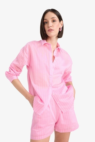 DeFacto Afra X DeFacto Oversize Geniş Kalıp Çizgili Modal Uzun Kollu Gömlek F0914AX25SMPN227