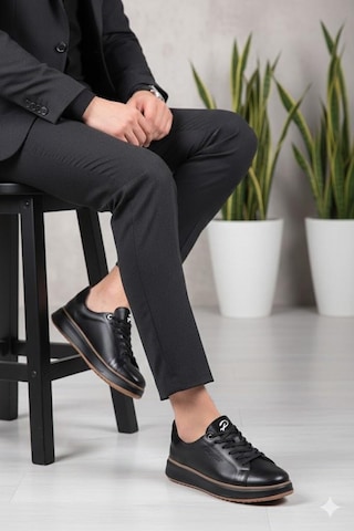 Pepita M643 Rahat Hafif Günlük Sneaker Hakiki Deri Erkek Ayakkabı Siyah