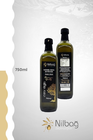 Nilbağ Zeytinyağları Ayvalık Naturel Sızma Zeytinyağı Marasca Cam 750 ML