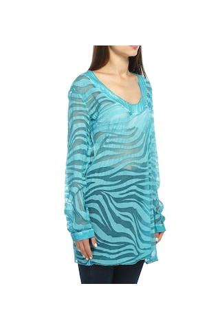 Bulalgiy Kadın Turkuaz Ipek Plaj Tunik - Bga005952
