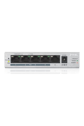 Zyxel Gs1005hp, 5 Port, Gigabit, Poe 60w, Yönetilemez, Masaüstü Switch