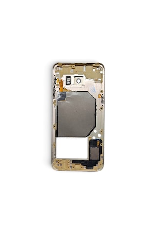 G928 Orta Kasa Galaxy S6 Edge Plus Uyumlu Beyaz Renk Orta Kasa Çerçeve + Ses Açma On Off Tuş Plastik Kamera Camı Ve Hoparlör Gümüş