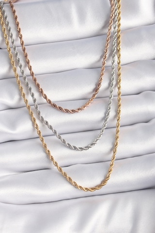 316l Çelik Mix Renk Burgu Zincir Model Kadın Kolye Renkli