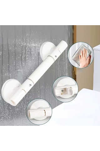 Sunup Sn-29185 35 Cm Vantuzlu Kayma Düşme Önleyici Banyo Tuvalet Denge Tutacağı Gri