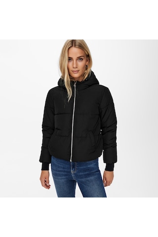 Jacqueline De Yong Newerica Life Short Kadın Siyah Kapüşonlu Ceket Siyah