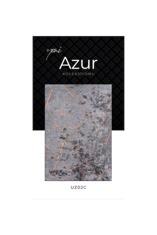 Pierre Cardin Azur Uz02c Gri Bakır Pamuk Akrilik Yumuşak Dokulu Modern Kilim Halı