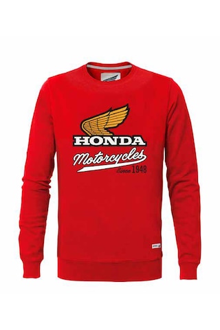 Honda Collection Honda Bisiklet Yaka Kırmızı Sweatshırt