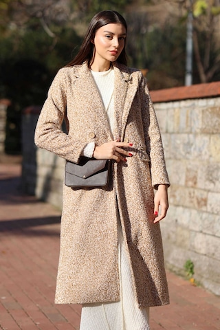 Giyim Dünyası Kadın Buklet Oversize Kaban Bej 001