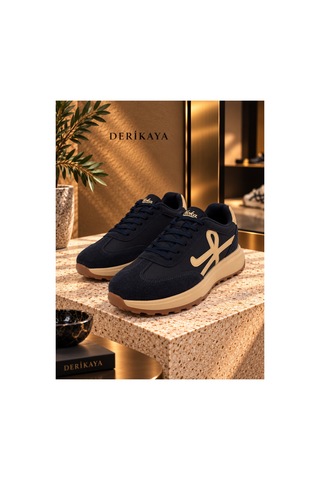 Derikaya Erkek Bağcıklı Kontrast Tabanlı Günlük Sneaker Lacivert