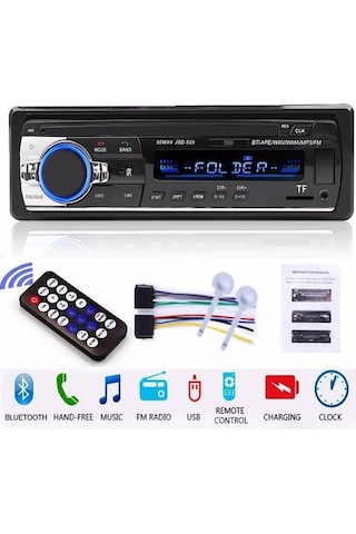 Jsd-520 Kumandalı Bluetooth'lu Oto Teyp Fm Radyo Sd Usb