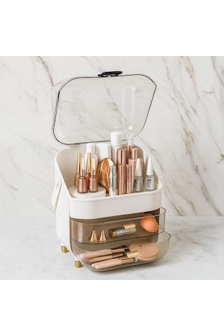 Porsima Ak-865 Çok Amaçlı Organizer 3 Katlı 2 Çekmeceli Kozmetik Ürün Parfüm Krem Takı Makyaj Düzenleyici Çok Renkli