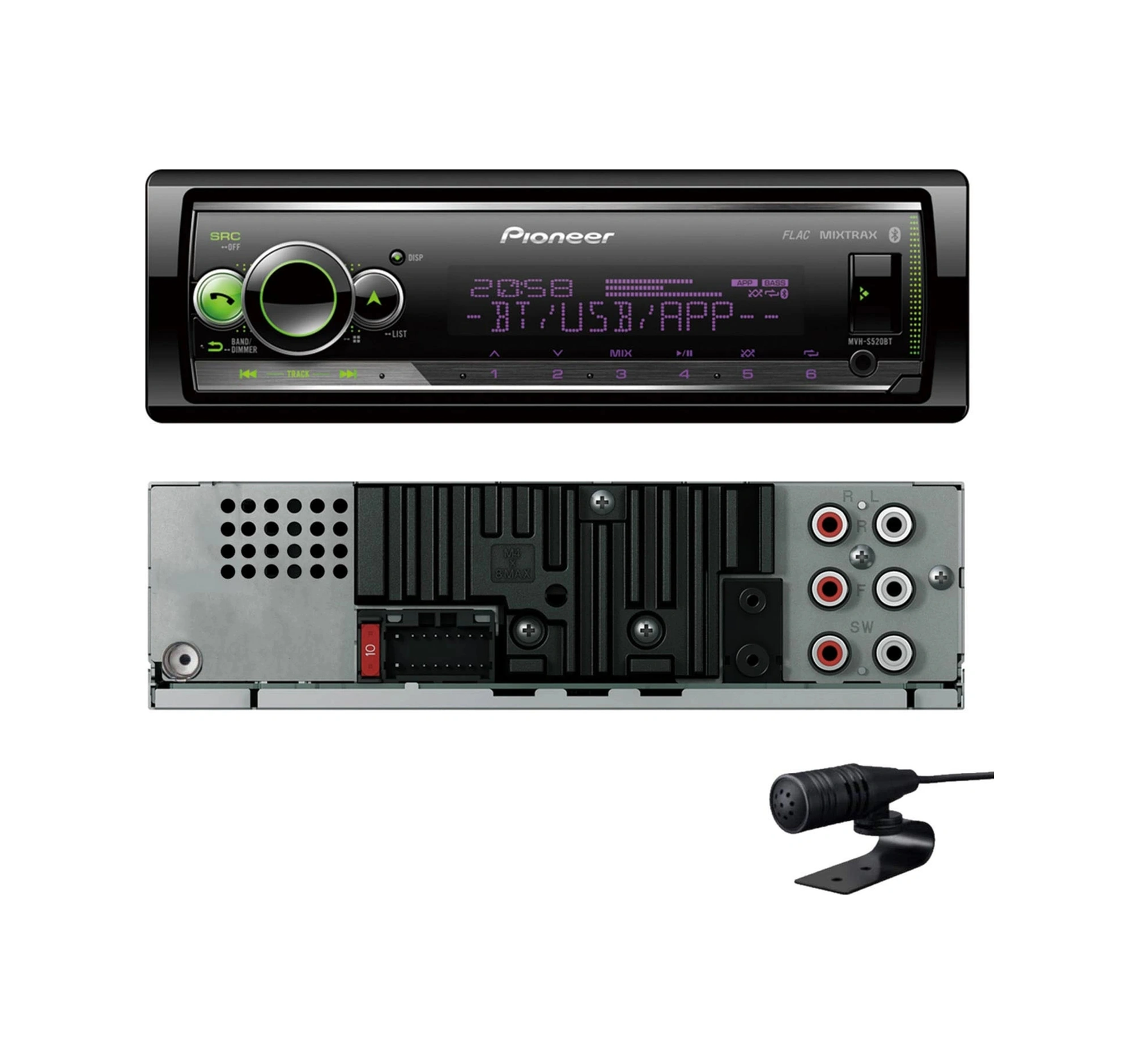 Pioneer Teyp Mvh-s520bt 3 Amfi Çıkışlı , Bluetooth , Usb , Aux Ve Ekstra Bass