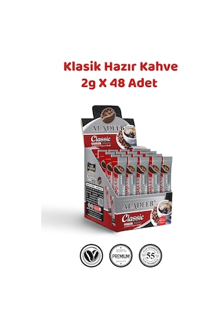 Aladeeb Klasik Hazır Kahve %100 Çözünebilir Tek Kullanımlık 48 x 2 G