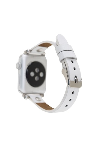 Apple Watch Uyumlu Deri Kordon 38-40-41mm St F3 Beyaz Diğer