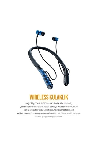 Tr Az-bn05 Boyun Askılı Bluetooth Kulaklık 400mah, 60 Saat Bekleme Genel