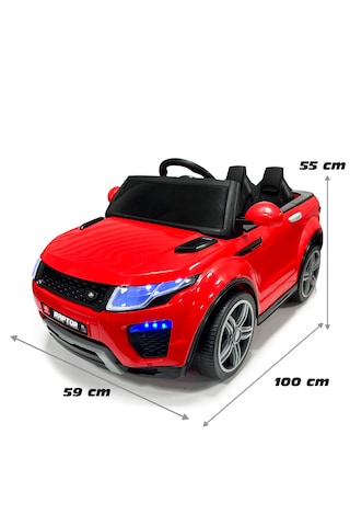 Raptor 12v Akülü Jeep Kırmızı Led Farlı, Sallanma Modlu Çocuk