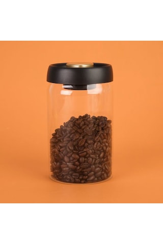 Arow Frasco Vakumlu Saklama Kavanozu - Şeffaf / Siyah - 1,2 Lt Şeffaf / Siyah