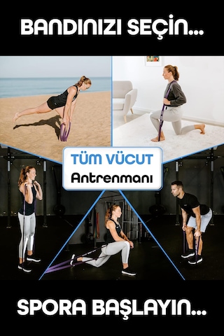 35kg Barfiks Lastiği Gym Resistance Band Antrenman Kas Geliştirme Bandı Mor Extra Sert