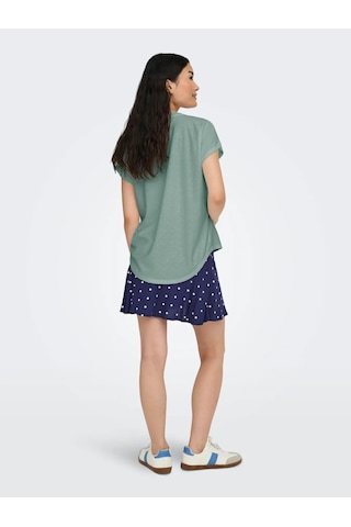 Only Onlmolly S/s O-neck Dobby Top Jrs Kadın T-shirt 15368563 Yeşil