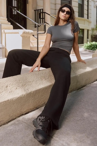 Madmext Siyah Wide Leg Basic Eşofman Altı Mg1916-siyah Siyah
