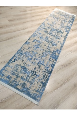 Türkmen Halı Pavia 1696A Mavi 80X300 Cm Ipeksi Salon Halısı
