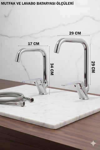 0-14 Banyo Lavabo Mutfak Bataryaları Duş Takımı Aksesuarlar Köşelik Takımı Siyah Beyaz Gold Krom Krom