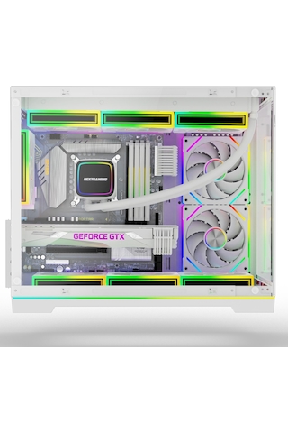 Orion Neon 6x Argb Fan Kumanda Ve Kontrolcü Micro Atx Boş Bilgisayar Kasası Beyaz