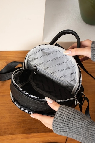 Just Polo Kadın Orijinal Just Polo Siyah Yeni Sezon Şık Sırt Çantası Shopper Siyah