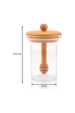Bee - Bal Kaşıklı Cam Saklama Kabı