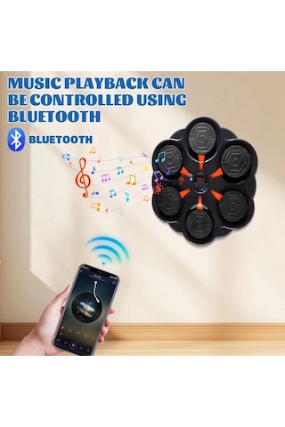 Duvar Boks Makinesi Müzikli Bluetooth Hoparlör Özellikli Led Işıklı Ritimli 9 Mod Seviye Ayarlı Box Beyaz