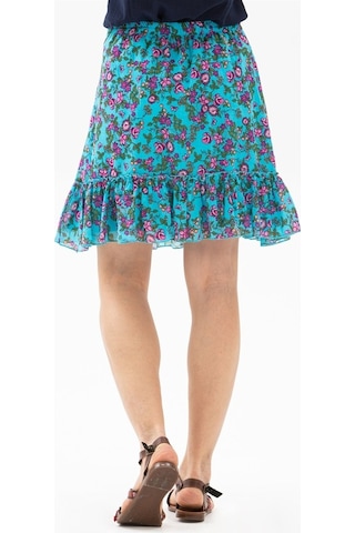 Buse Vual Kısa Etek Tomurcuk Desen Turkuaz 6167