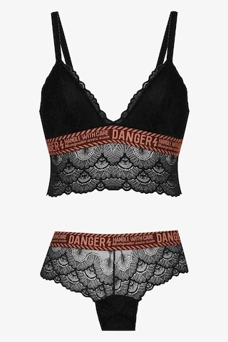 Koza Danger Yazılı Süngerli Bralet Takım - 80227 Pembe