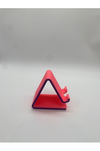 Üçgen Formlu Telefon Standı, 3d Baskı, Pembe