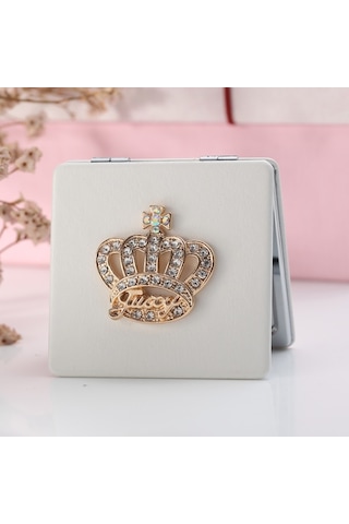Ctbx Rhinestone Taç Katlanır Küçük Makyaj Aynası