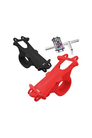 Bisiklet Telefon Tutucu Bike Holder Esnek 4.5-6 İnç Destekler Siyah