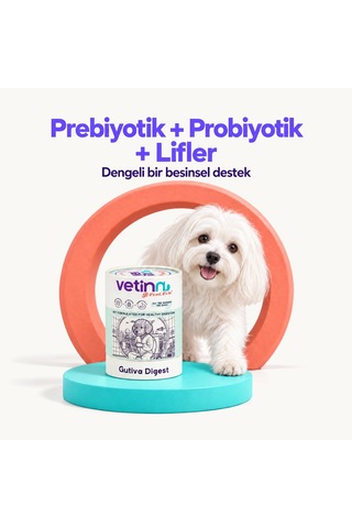Gutiva Digest - Köpek Sindirim Sağlığı Takviyesi, Prebiyotik Ve Probiyotik, Diyare Ve Dışkı Formu Düzenleyici, Toz Form, 150 Gram