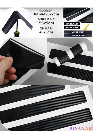 Peugeot 607 Için Karbon Kapı Eşiği Sticker 4 Adet