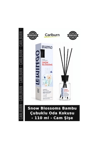 Özel Üretim Dekoratif Hediye Ferahlatıcı Snow Blossoms Bambu Çubuklu Oda Kokusu - 110 Ml - Cam Şişe Diğer