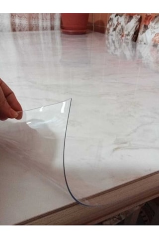Şeffaf Masa Örtüsü Kalın 1.4 Mm Kaymaz Su Geçirmez Pvc Masa Koruyucu Beyaz