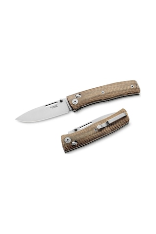 Lionsteel Nini Natural Canvas - Full Handle Kamp Çakı Kahverengi