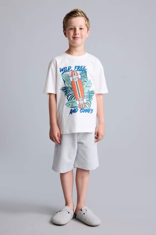 Defacto Regular Fıt Baskılı 2li Ecru Pijama Takımı Erkek Çocuk H8045a826hser105 Ekru-er105