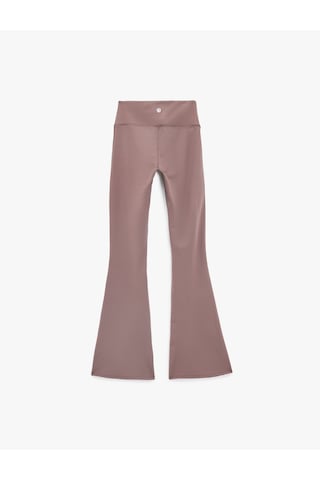 Koton Slim Fit Yüksek Bel Dikiş Detaylı İspanyol Paça Spor Tayt Mürdüm 7wak40044nk Mor